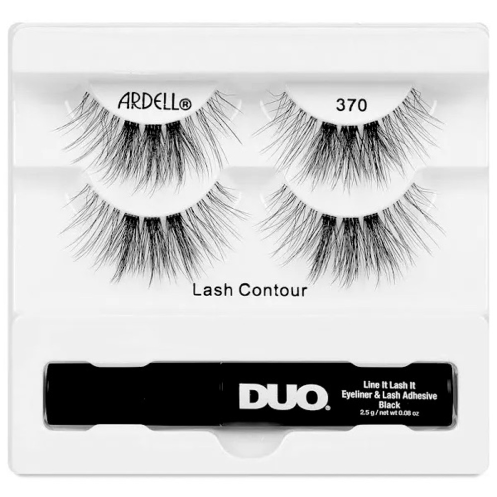 NIB ardell 370 lashes two pack with adhesive liner - LOT of 10 packs
